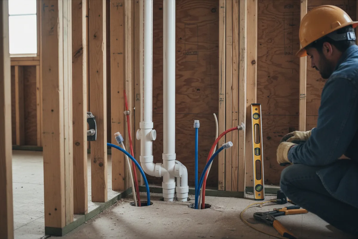 Drain and supply rough-in during Drain Cleaning in Boaz